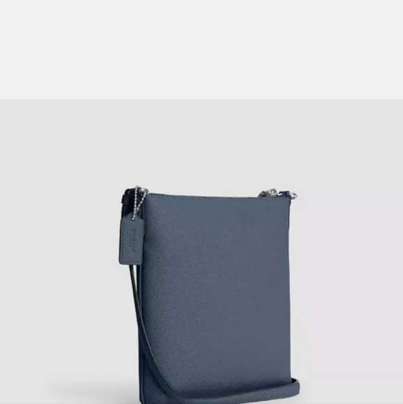 COACH Mini Rowan File Bag in Crossgrain Leather Silver/Light Mist CE871 NWT - Picture 5 of 5